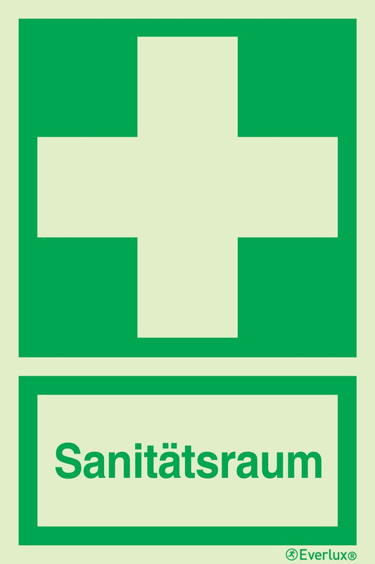 Rettungszeichen Symbole Sanitätsraum m²