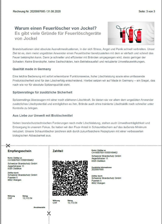 Swiss QR Code JTL Wawi Swiss QR Code für Währung Euro